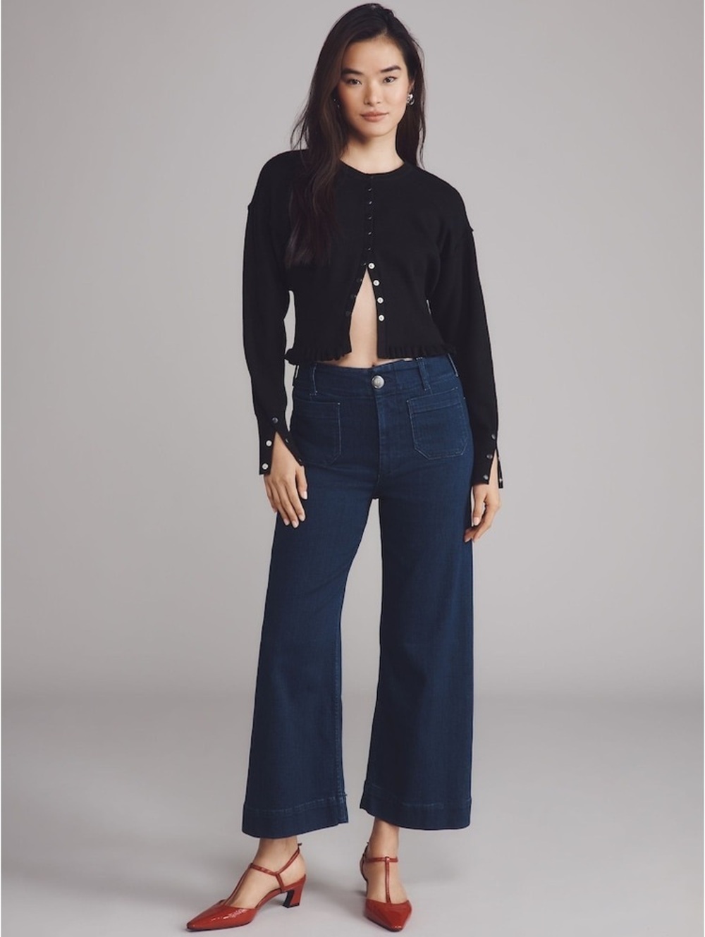 Maeve The Colette Dark Blue Wide Leg Jeans Size 30